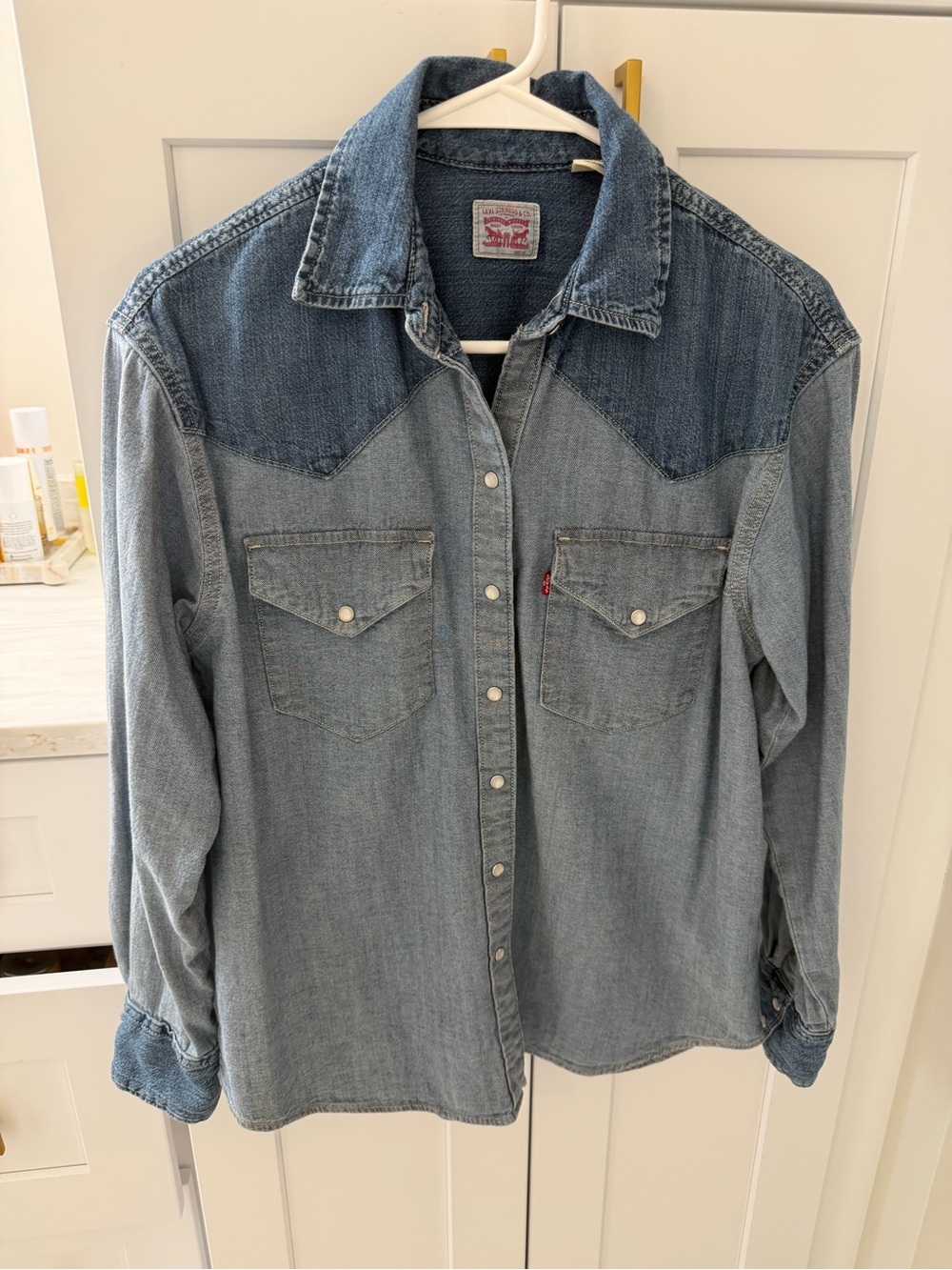 Levi's Two-Tone Blue Denim Western Button-Up Shirt